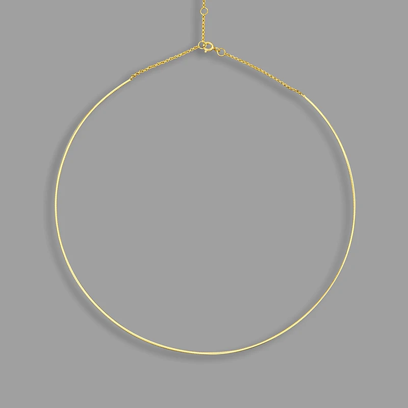 Adjustable Gold-Plated Choker Necklace - 925 Sterling Silver