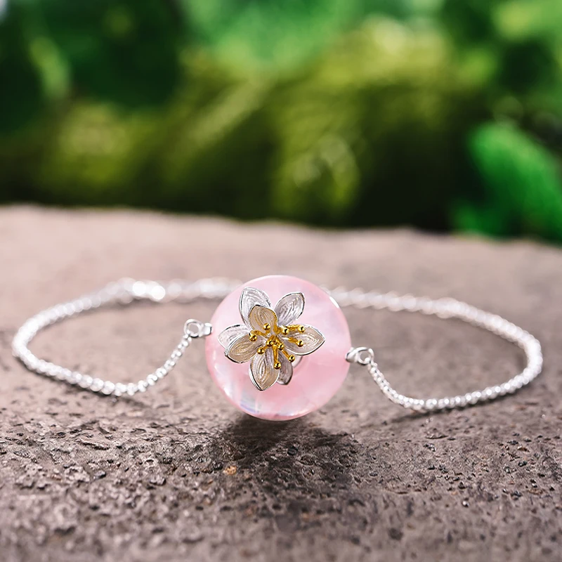 Lotus Harmony Bracelet - 925 Silver with Aventurine
