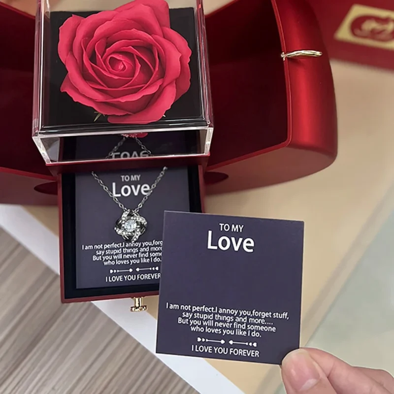 Eternal Rose Jewelry Box Set with Necklace - Image 4